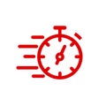 Fast stopwatch line icon. Fast time sign. Speed clock symbol urgency, deadline, time management, competition Ã¢â¬â vector